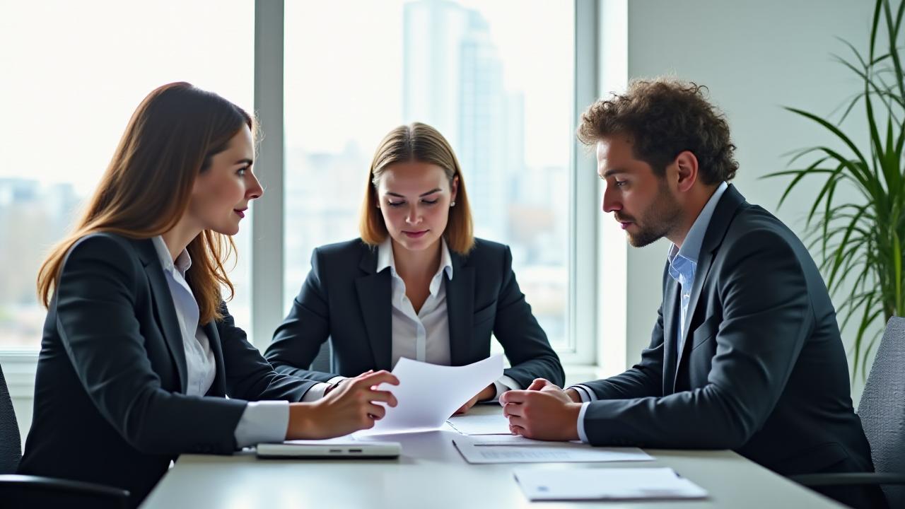 Professional team in a tech office collaborating on a strategic solution