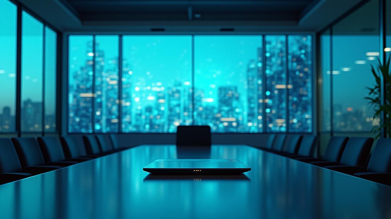 Modern fintech office environment with data visualizations